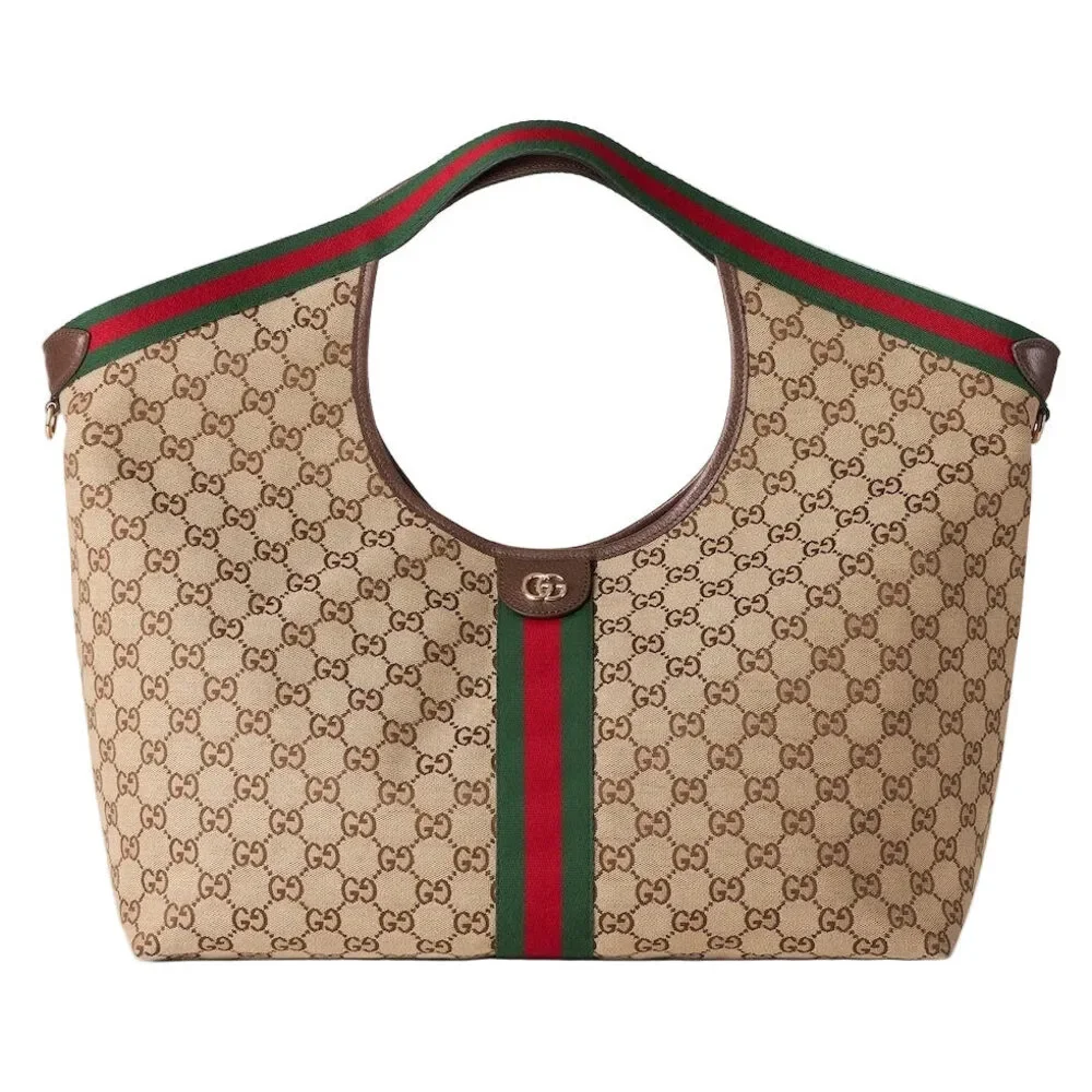 Gucci Giglio Large Tote Beige Canvas Bag - Picture 1 of 10